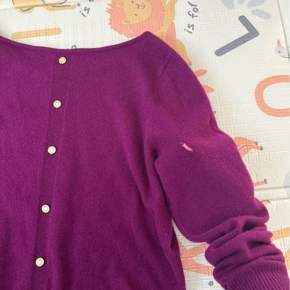 Lilly Pulitzer *PURPLE* Fairley Cashmere Cardigan Sweater Large - Picture 11 of 11